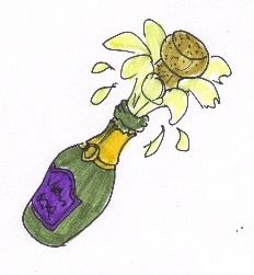 A champagne bottle opening